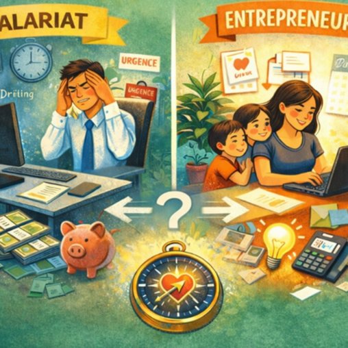 Salariat vs entrepreneuriat quand on est parent : Et si le vrai choix était celui d’une vie plus épanouie ?